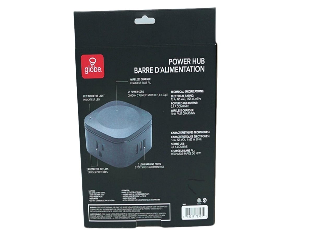 Globe 10W Wireless Charging Power Hub with USB Outlets - Brantford Surplus