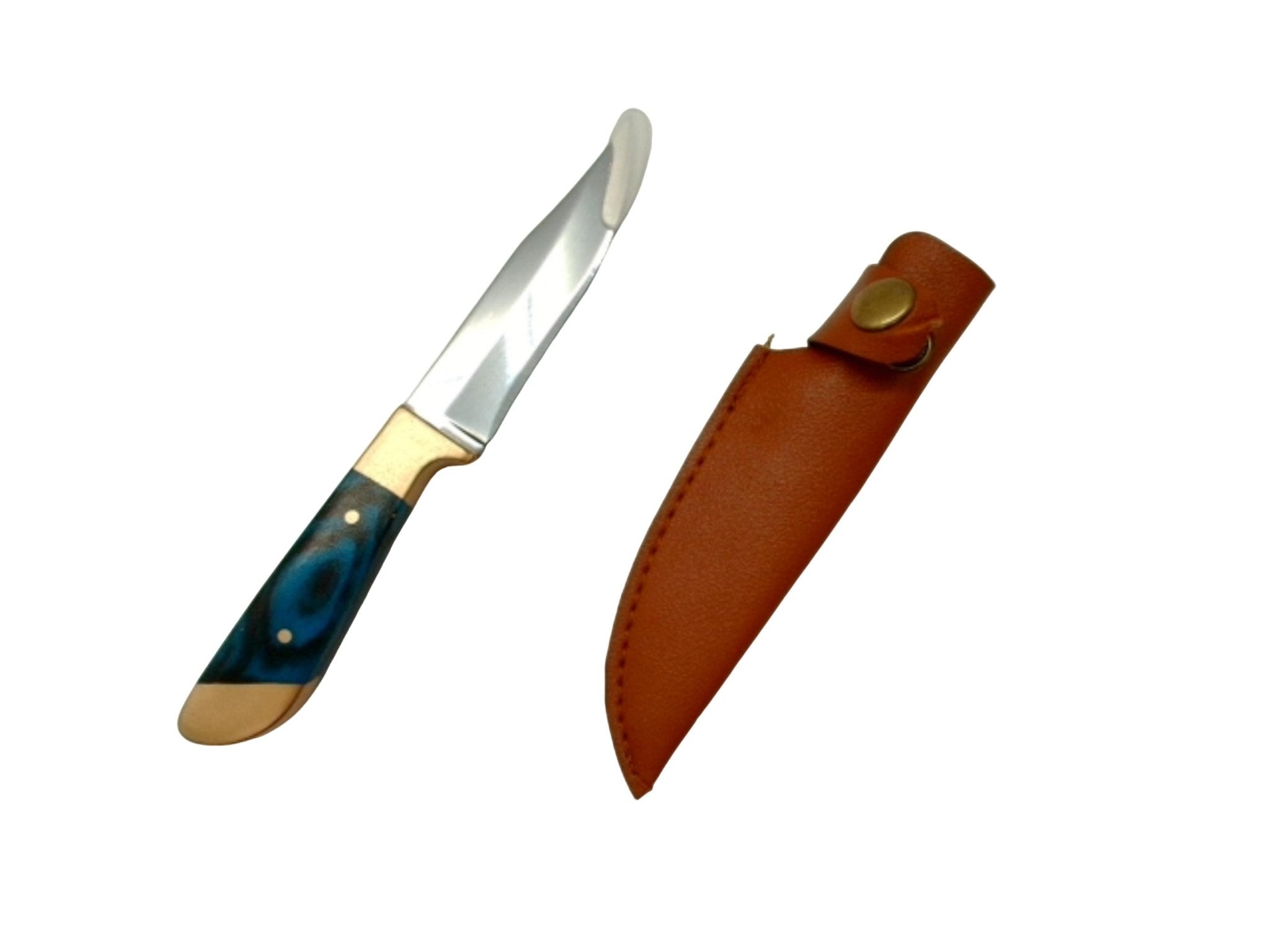 Green Clip Point Mini Hunting Knife with Sheath - Brantford Surplus