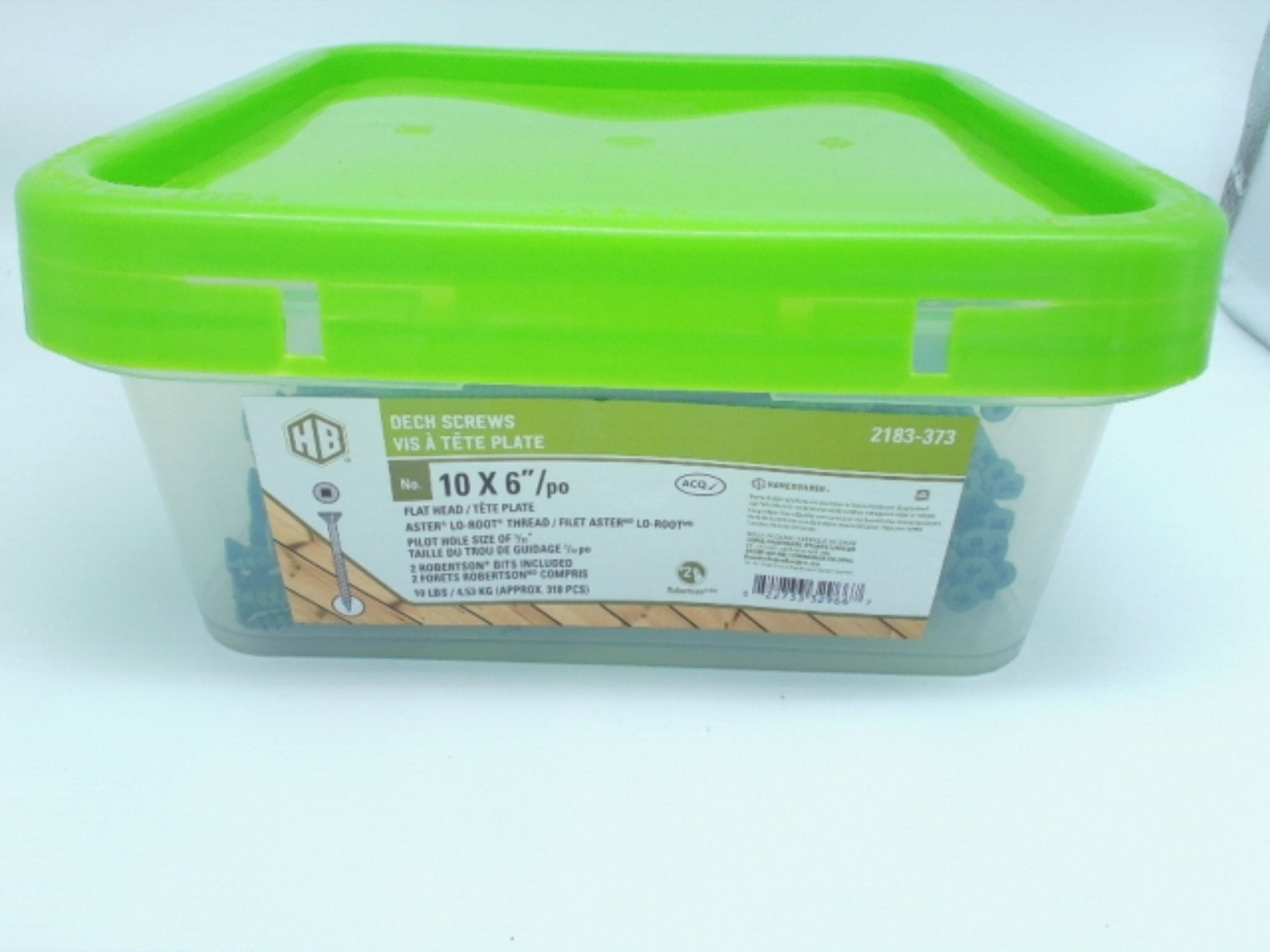 Green Deck Screws 10x6" Flat Head - 10lb Box - Brantford Surplus