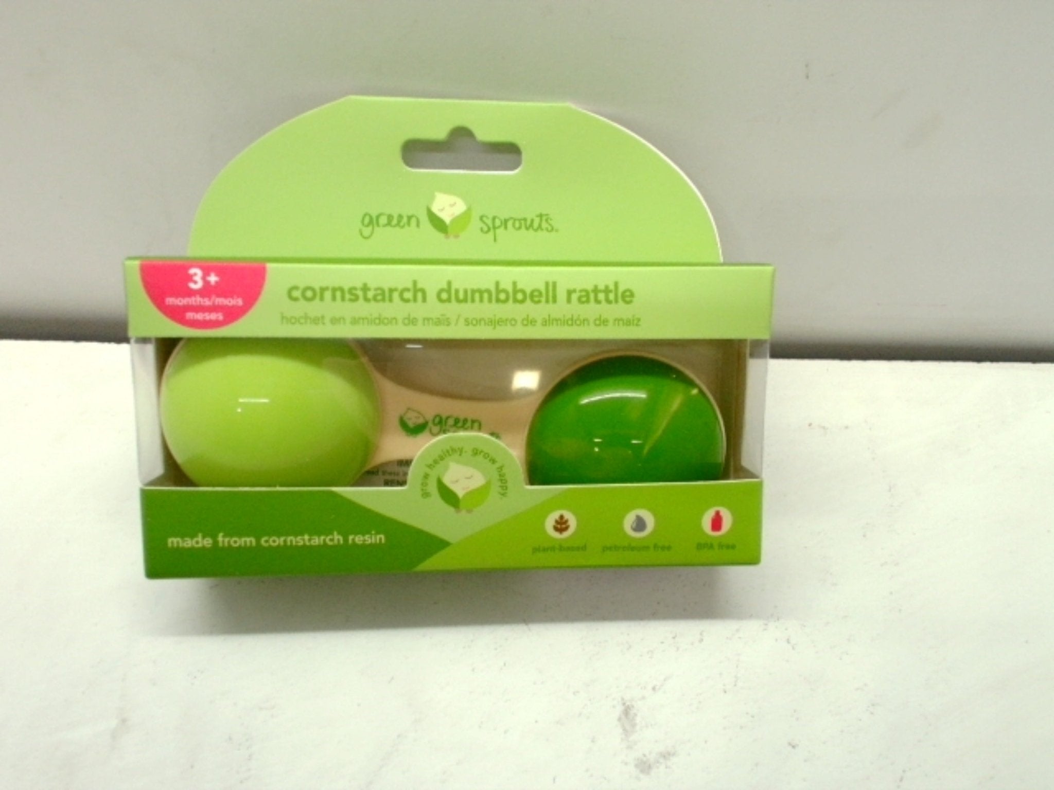 Green Sprouts Eco - Friendly Cornstarch Baby Dumbbell Rattle - Brantford Surplus