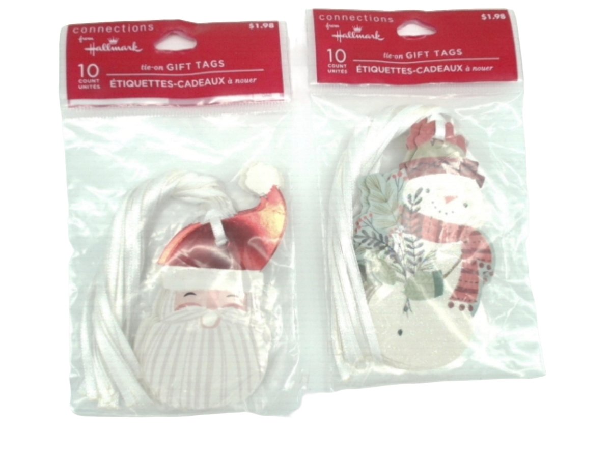 Hallmark Christmas Gift Tags 10 Pack - Santa or Snowman - Brantford Surplus