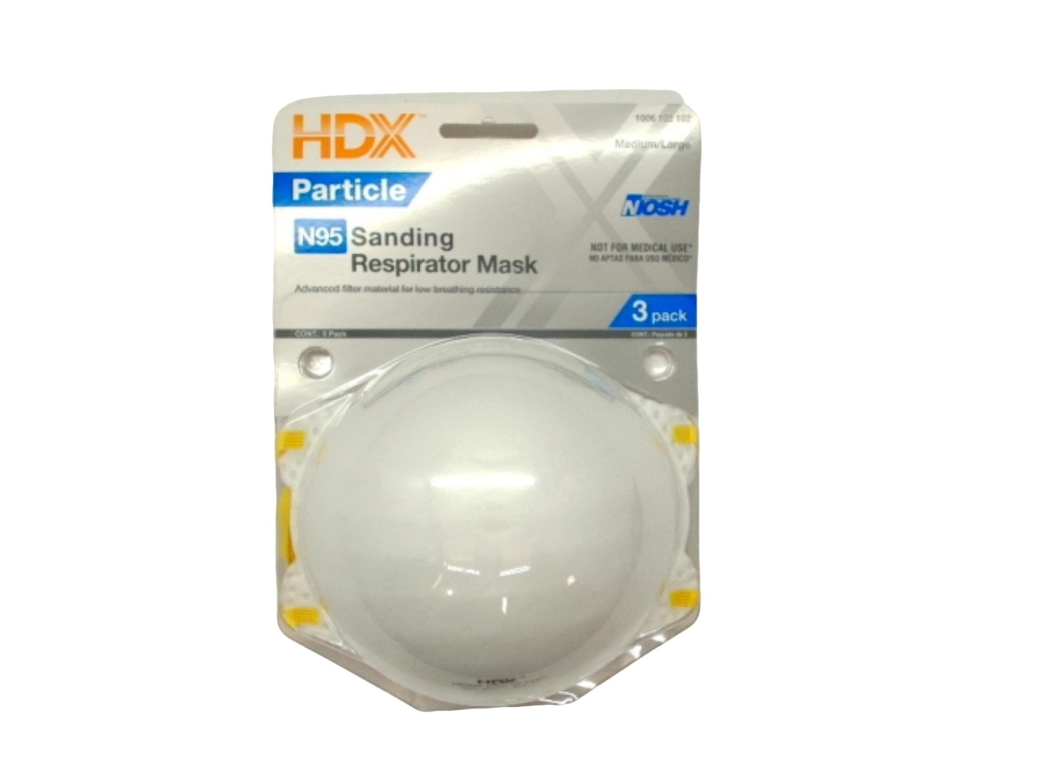 HDX N95 Sanding Respirator Masks 3 - Pack - Brantford Surplus