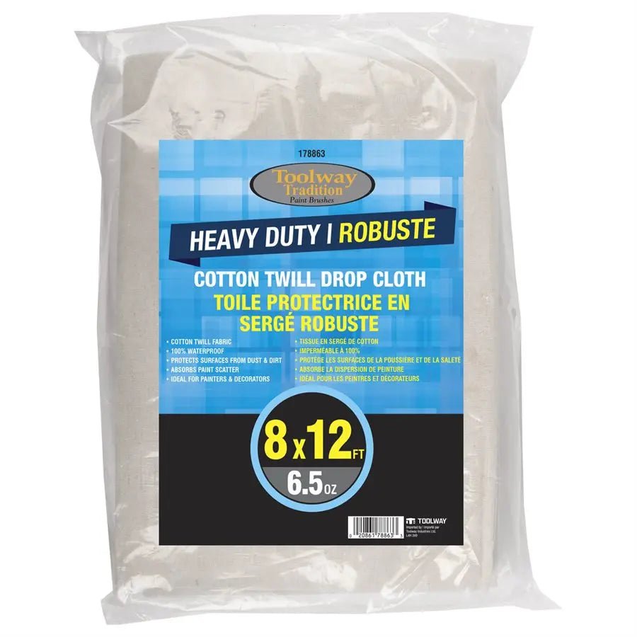 Heavy Duty Cotton Twill Drop Cloth 6.5oz 8ft x 12ft - Brantford Surplus