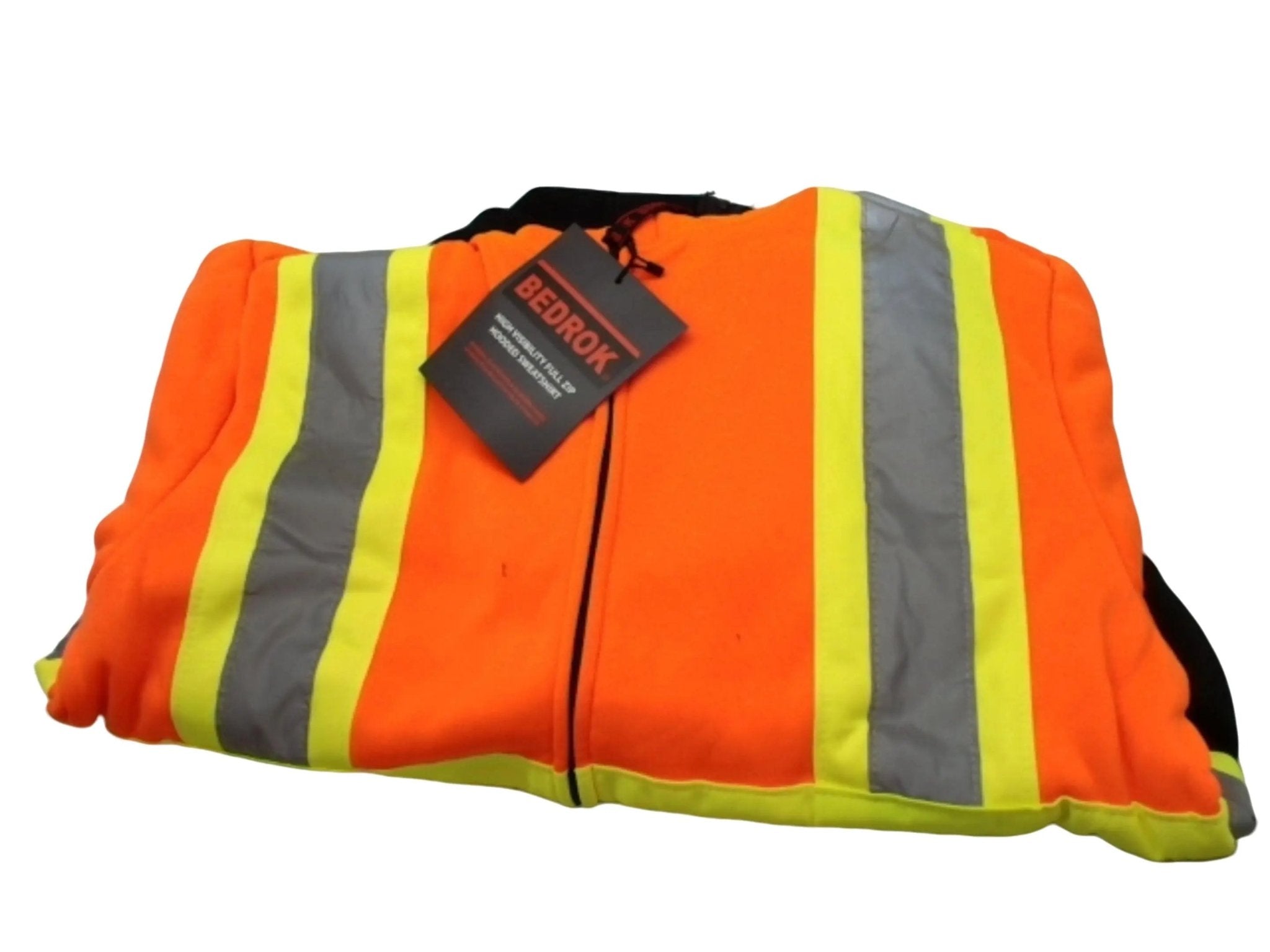 High Visiblility Full Zip Hooded Sweatshirt Large Bedrok - Brantford Surplus