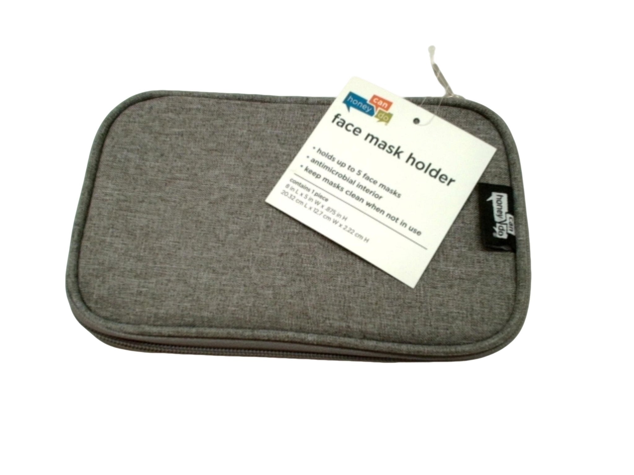 Honey Can Do Mask Holder - Stores 5 Face Masks Grey - Brantford Surplus
