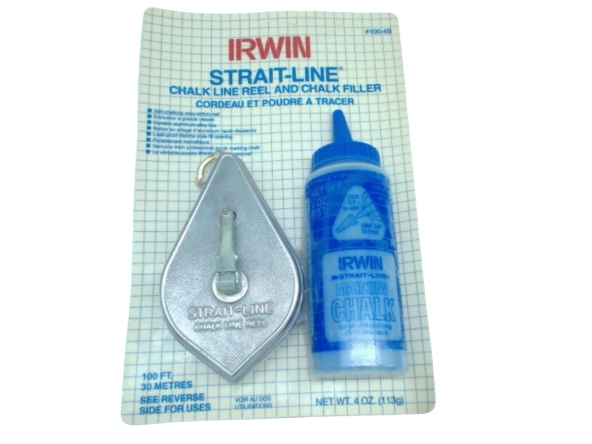 Irwin Strait - Line 100' Chalk Line Reel with Chalk Filler - Brantford Surplus
