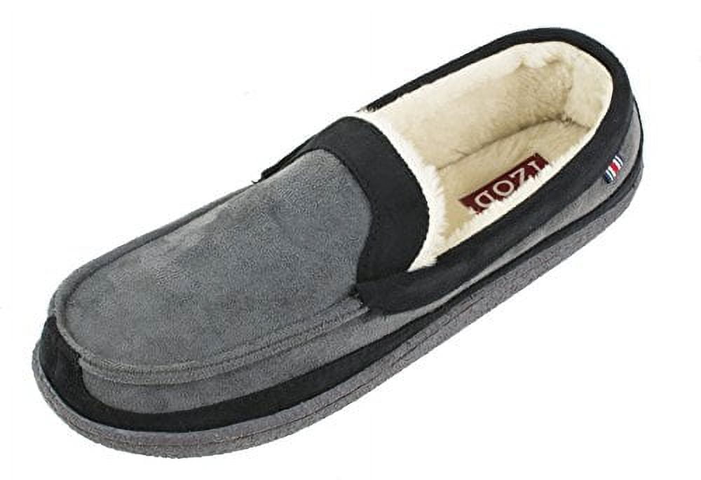 Izod Men's Memory Foam Slippers - XL Grey Indoor Outdoor - Brantford Surplus