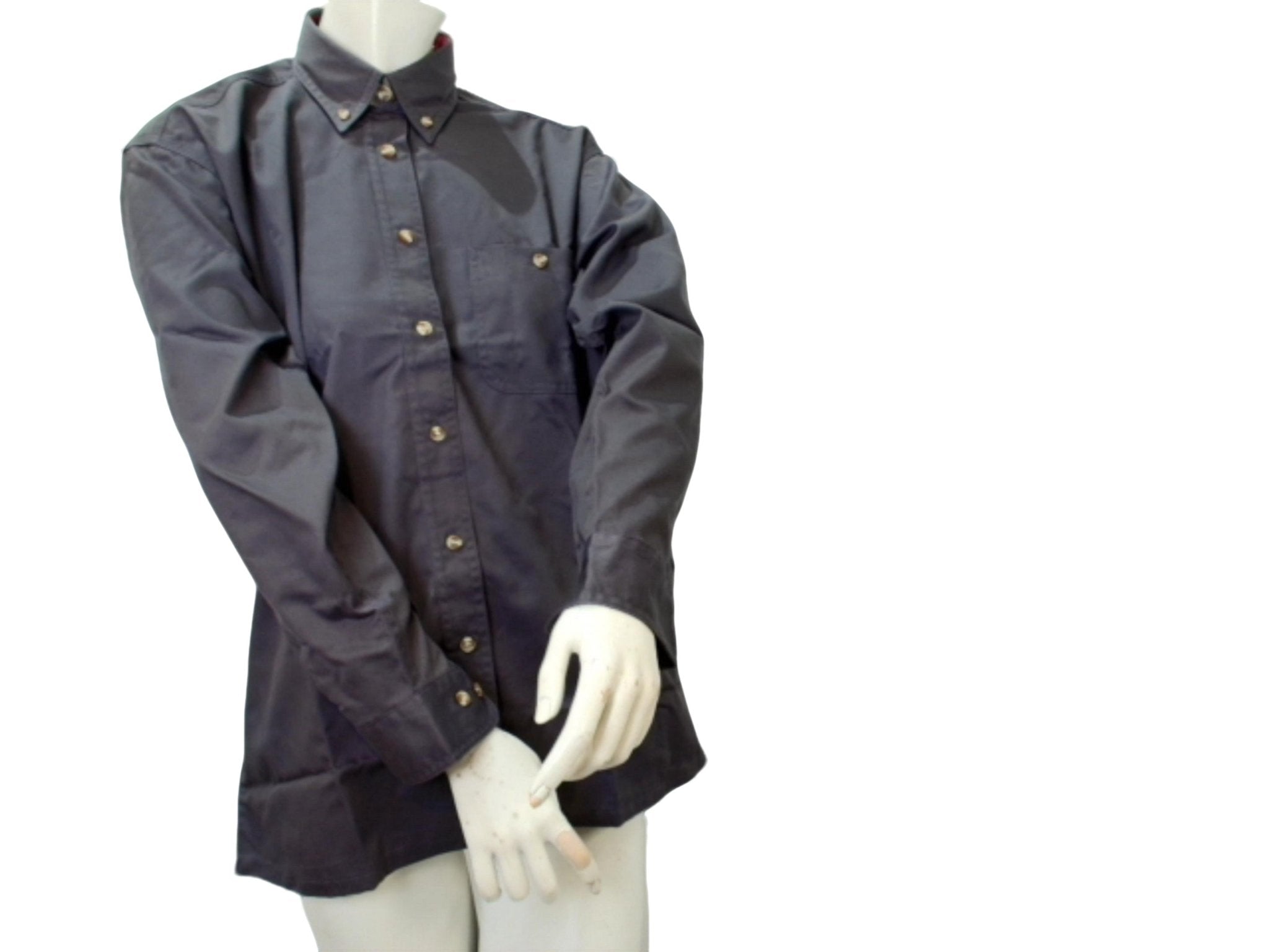 Jason Alexander Men's Charcoal Long Sleeve Shirt - Medium - Brantford Surplus