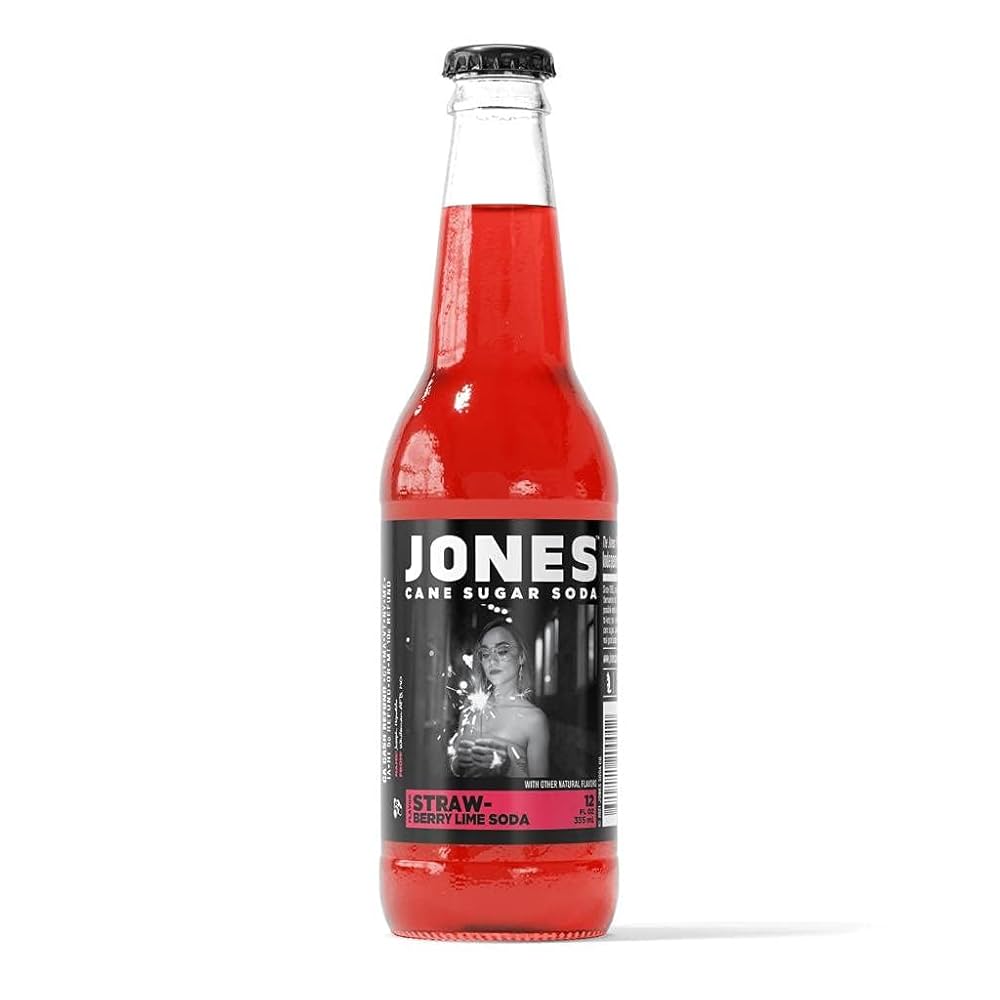 Jones Strawberry Lime Soda - Refreshing Fruit Flavored Soft Drink - Brantford Surplus