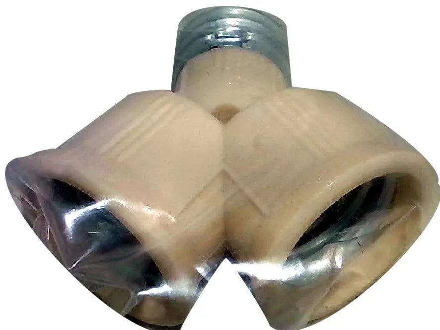 Keyless socket adapter medium base ivory 1 to 2 sockets - Brantford Surplus
