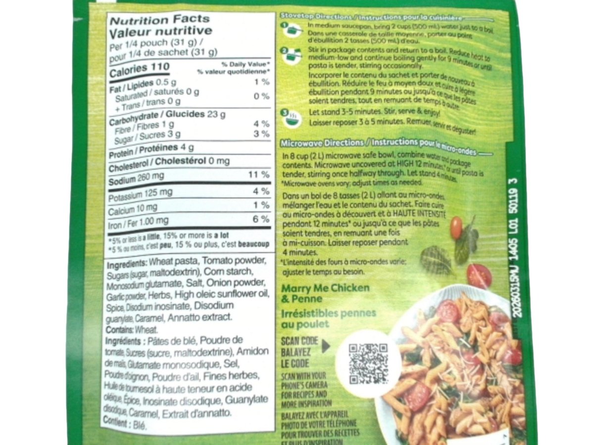 Knorr Marinara Pasta Sidekicks 125g - Easy Pasta Meal - Brantford Surplus