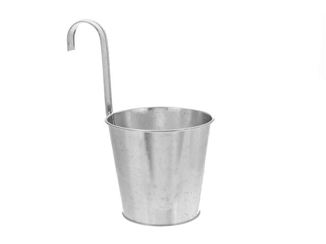 Large 5.7" Metal Round Hanging Planter with Hook - Brantford Surplus