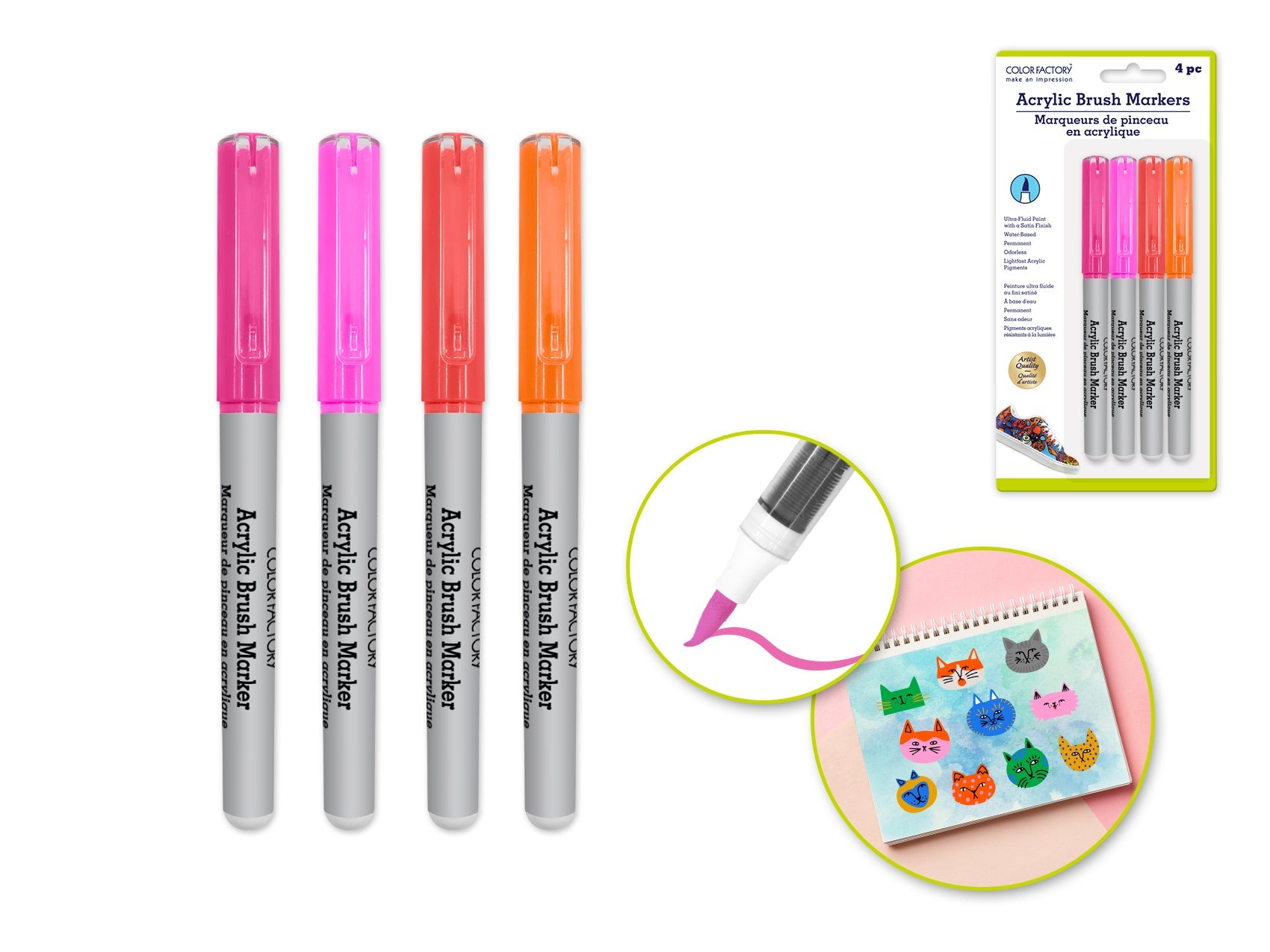 Liquid Acrylic Paint Markers Set - 4 Pack Blush - Brantford Surplus