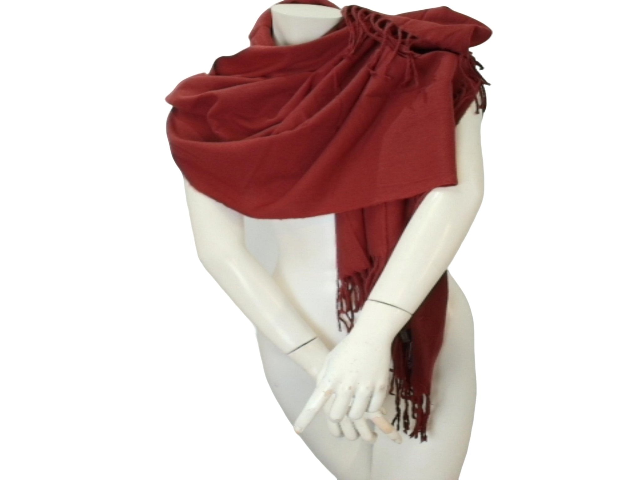 Maroon Pashmina Scarf Shawl - Soft Lightweight Wrap - Brantford Surplus