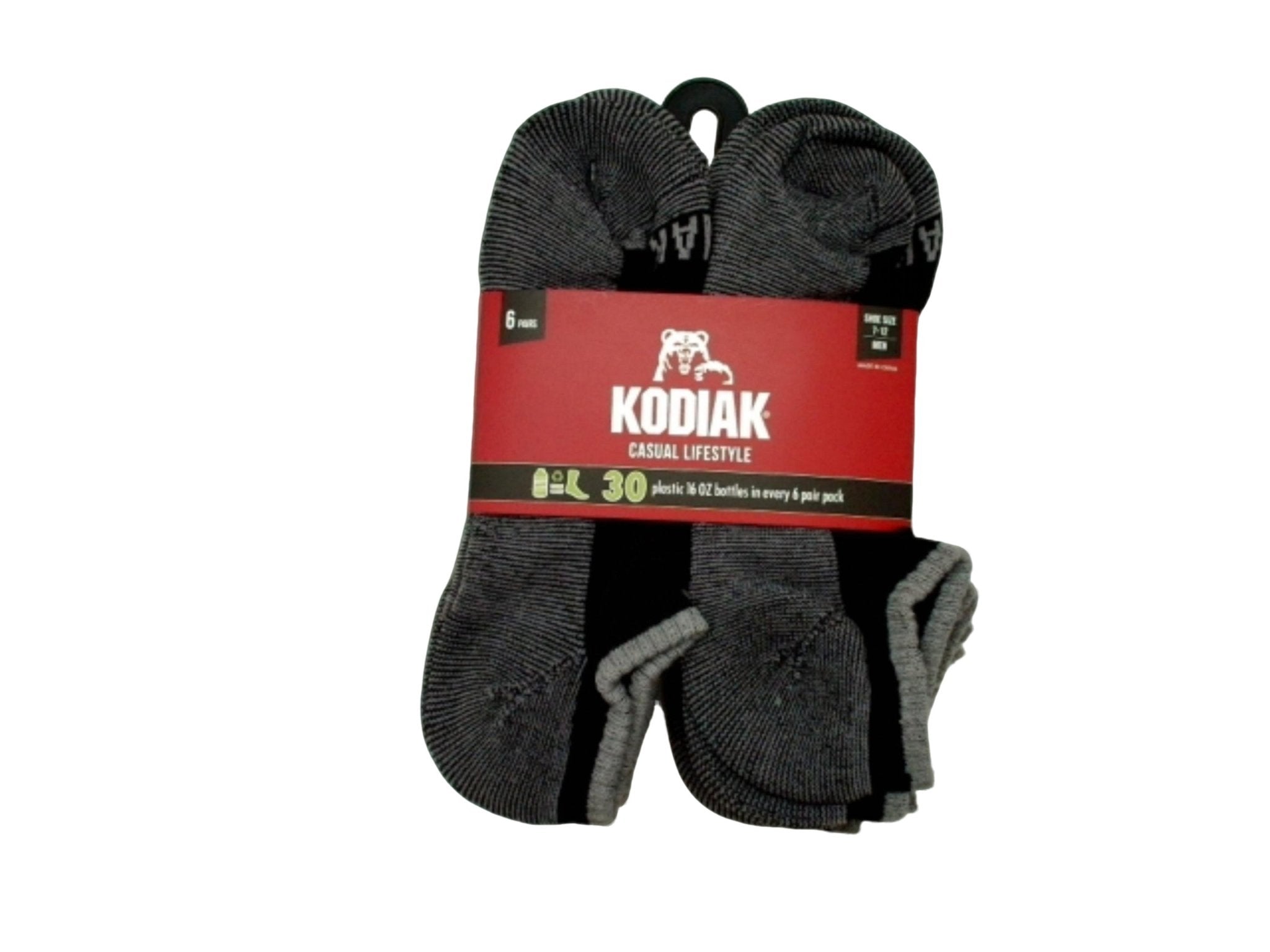 Men's Kodiak Low Cut Black Socks 6 - Pack Size 7 - 12 - Brantford Surplus