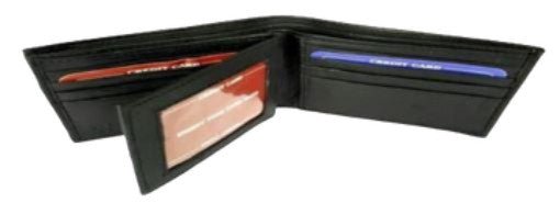 Men's Lambskin Wallet with Wing Design – Slim Bifold - Brantford Surplus