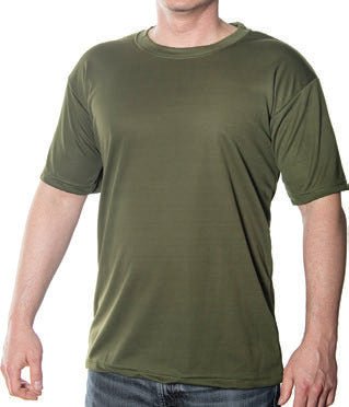 Men's Quick Dry Military T-Shirt - Olive, Medium - Brantford Surplus