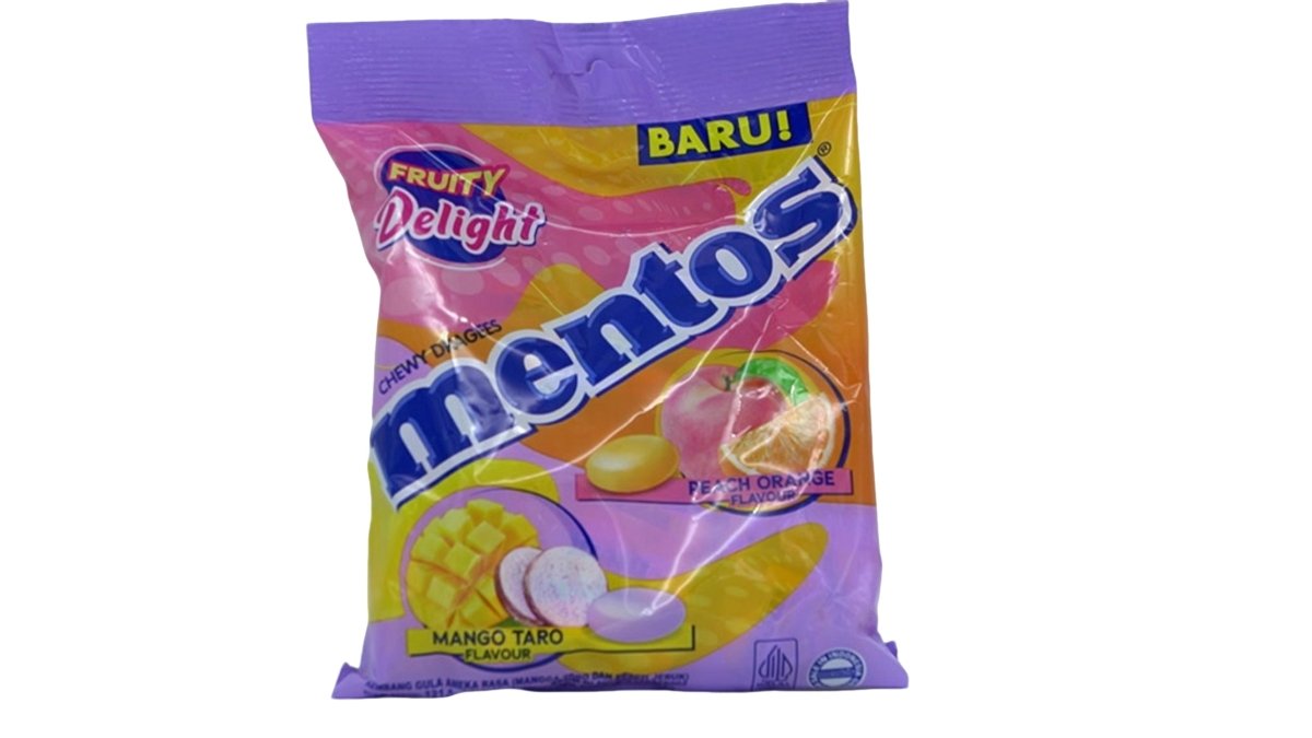 Mentos Peach Orange Fruity Candy 135g – Refreshing Sweets - Brantford Surplus
