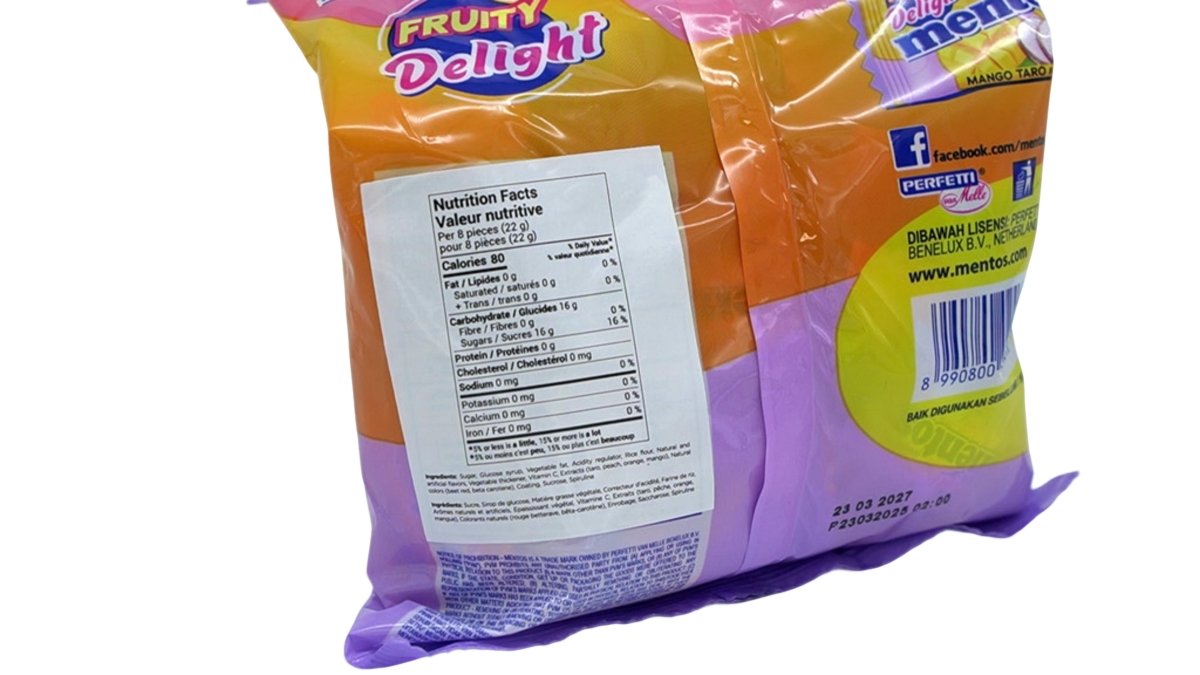 Mentos Peach Orange Fruity Candy 135g – Refreshing Sweets - Brantford Surplus