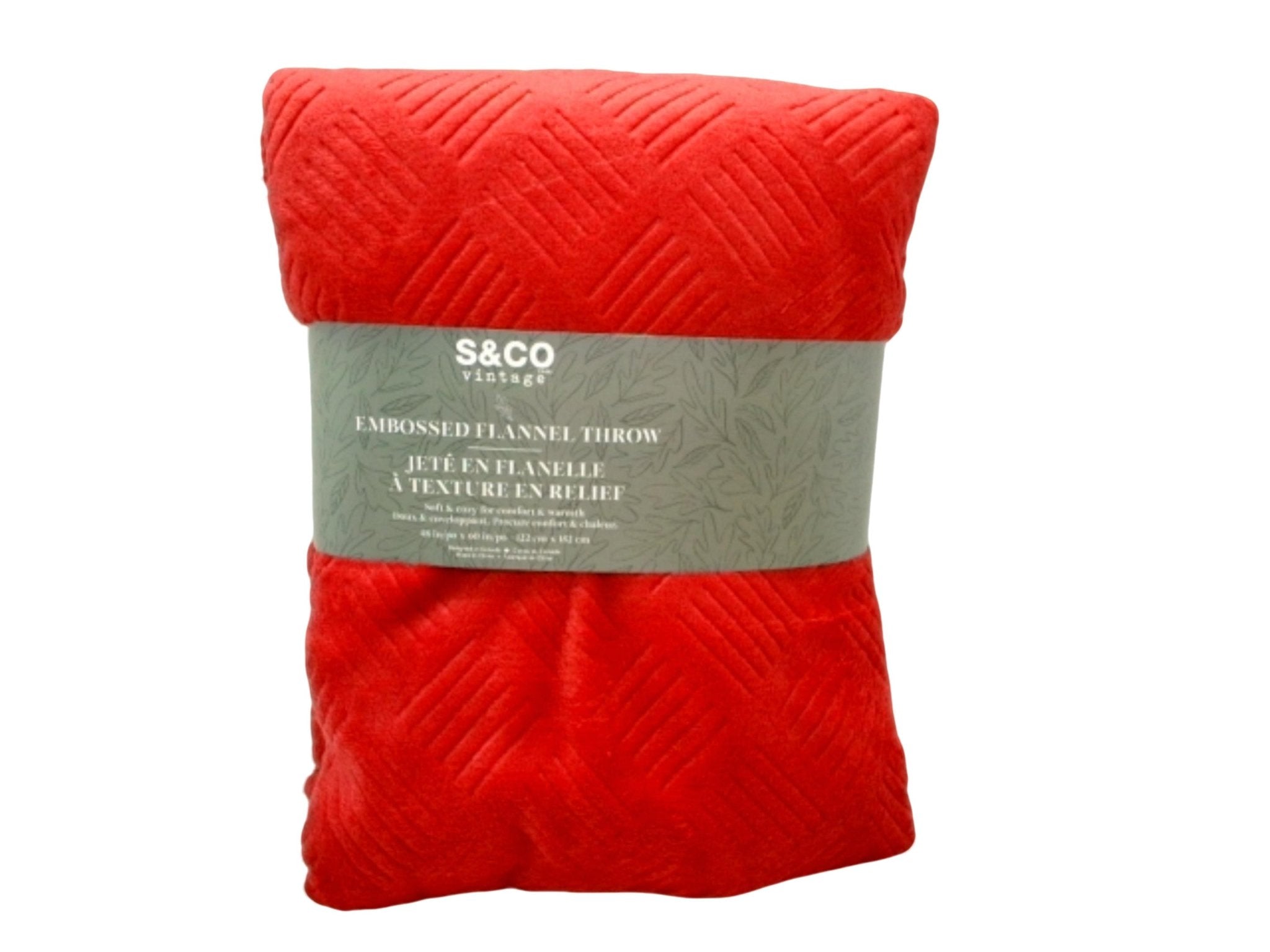 Merlot Embossed Flannel Throw Blanket 48x60 S & Co - Brantford Surplus