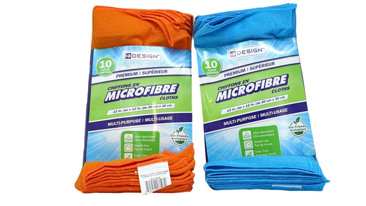 Microfibre Cleaning Cloths 10 Pack – Multi - Purpose HB Design - Brantford Surplus