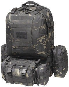 Mil - Spex 50L Tactical Backpack - Black Uniflage Pack - Brantford Surplus