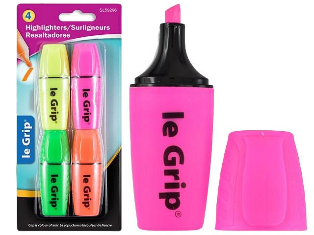 Mini Assorted Color Highlighters Set - 4 Pack Markers - Brantford Surplus