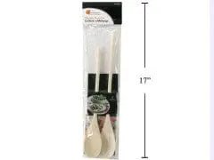 Mixing spoons 2 pk wooden luciano - Brantford Surplus