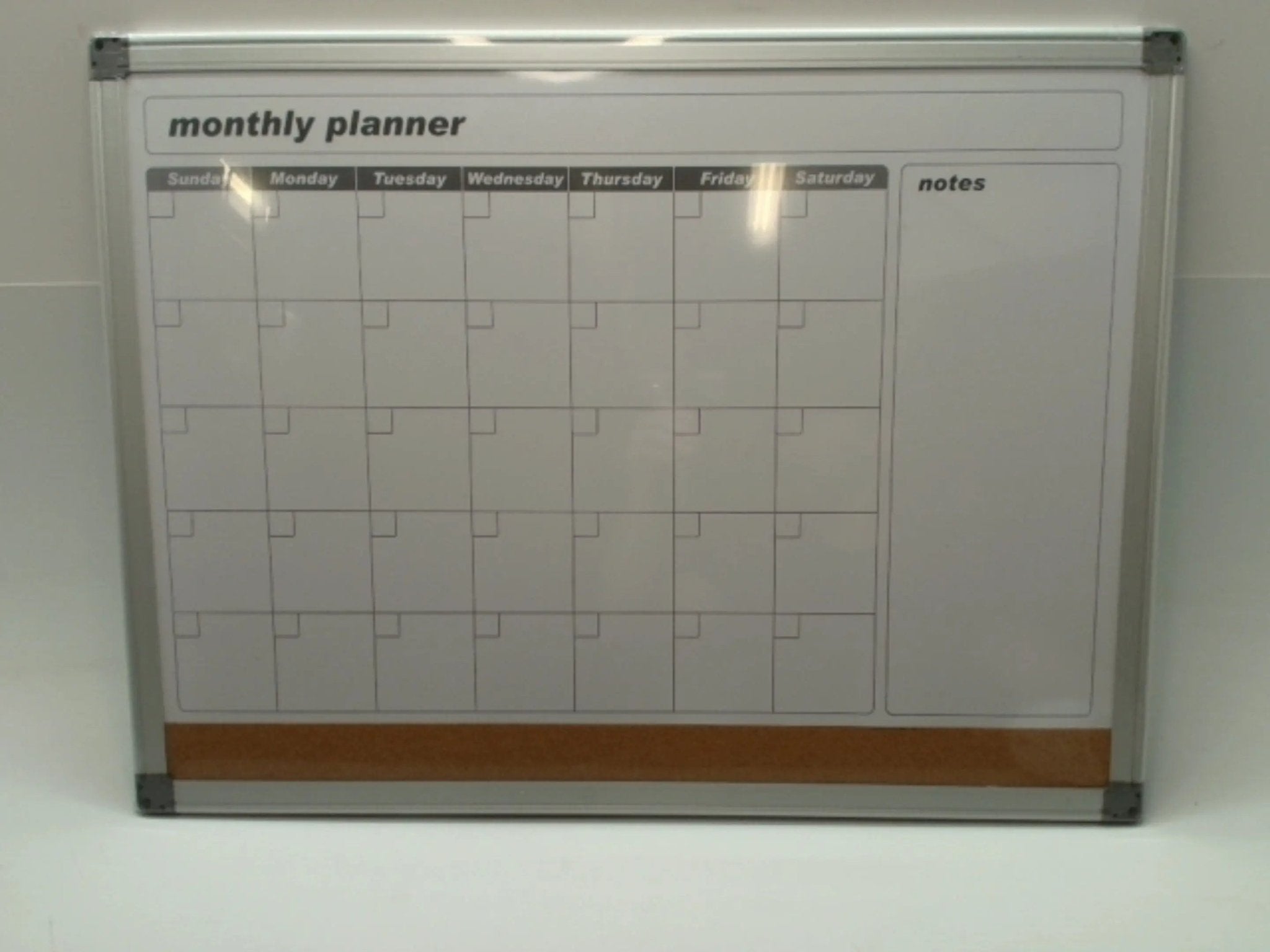 Monthly Planner Dry Erase Combo Board 23.5" x 17.5" (display) - Brantford Surplus