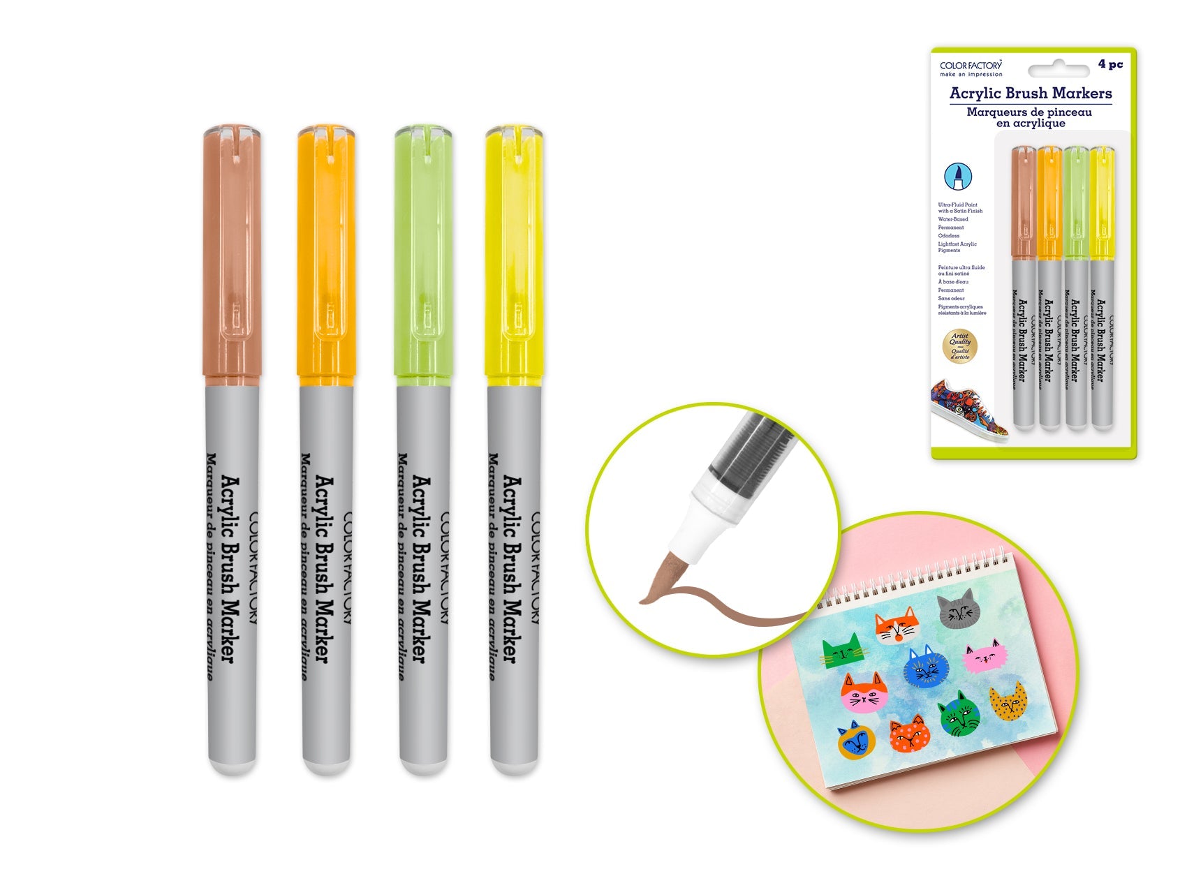 Neutrals Acrylic Paint Markers - 4 Pack, 2g - Brantford Surplus