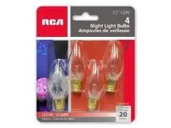 Night light replacement bulbs 7 watts 4 pack clear - Brantford Surplus