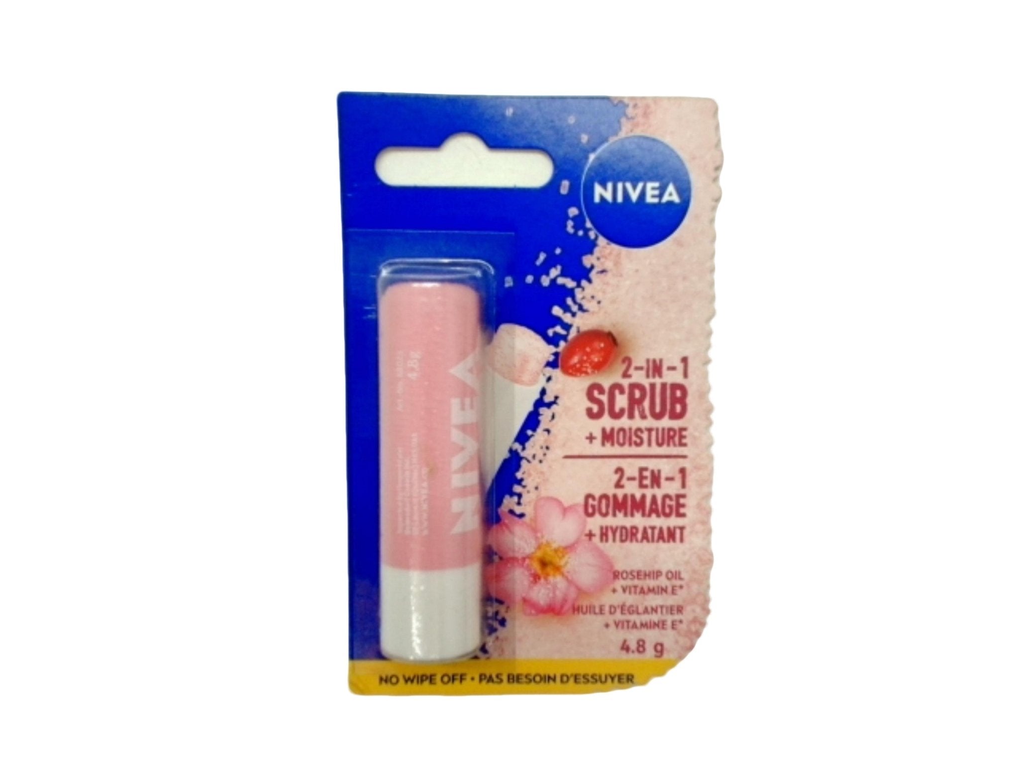 Nivea 2 - in - 1 Lip Scrub with Rosehip Oil & Vitamin E - Brantford Surplus