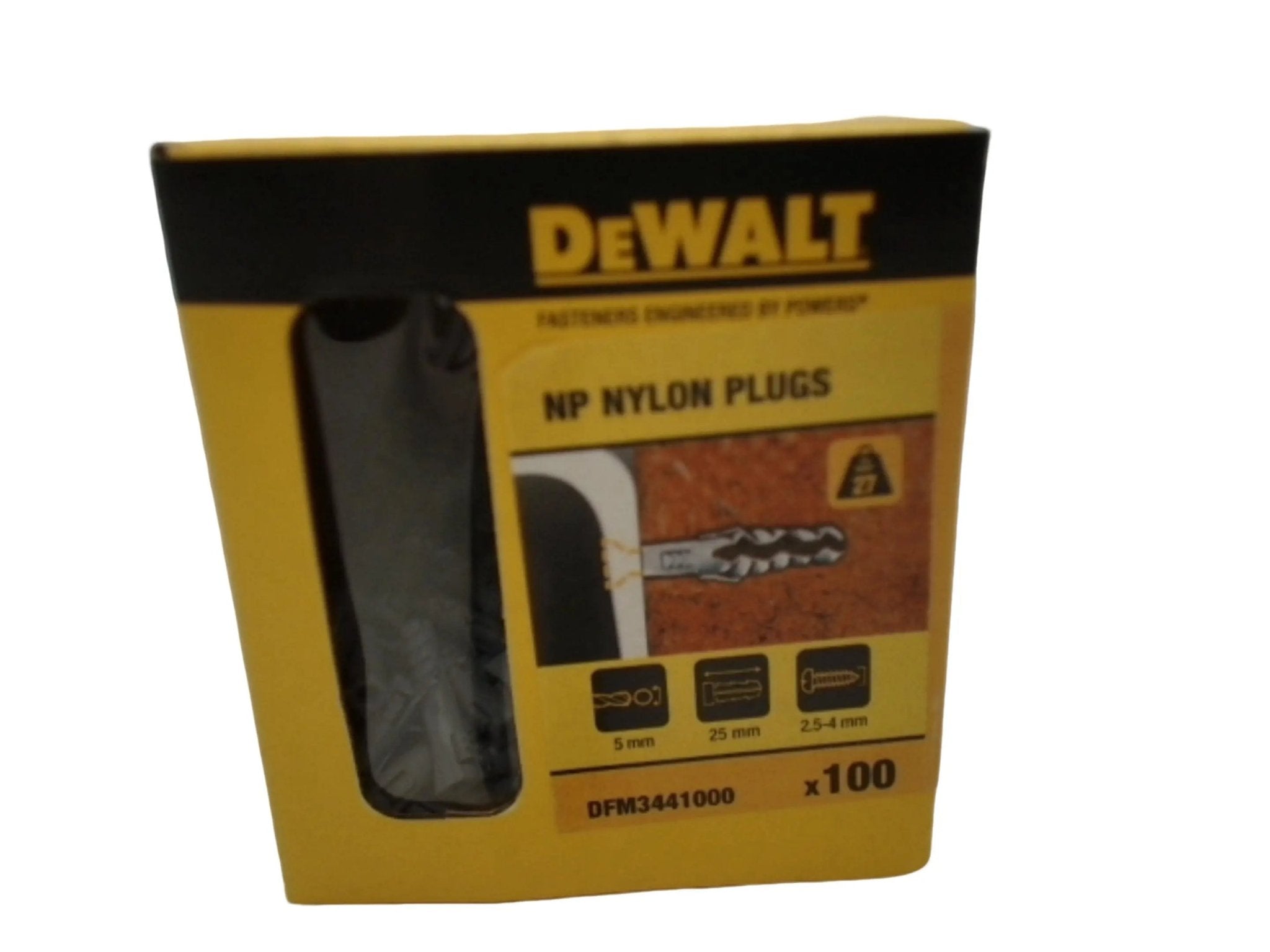 Nylon Plugs 100pk. Assorted Dewalt - each sold individually - Brantford Surplus
