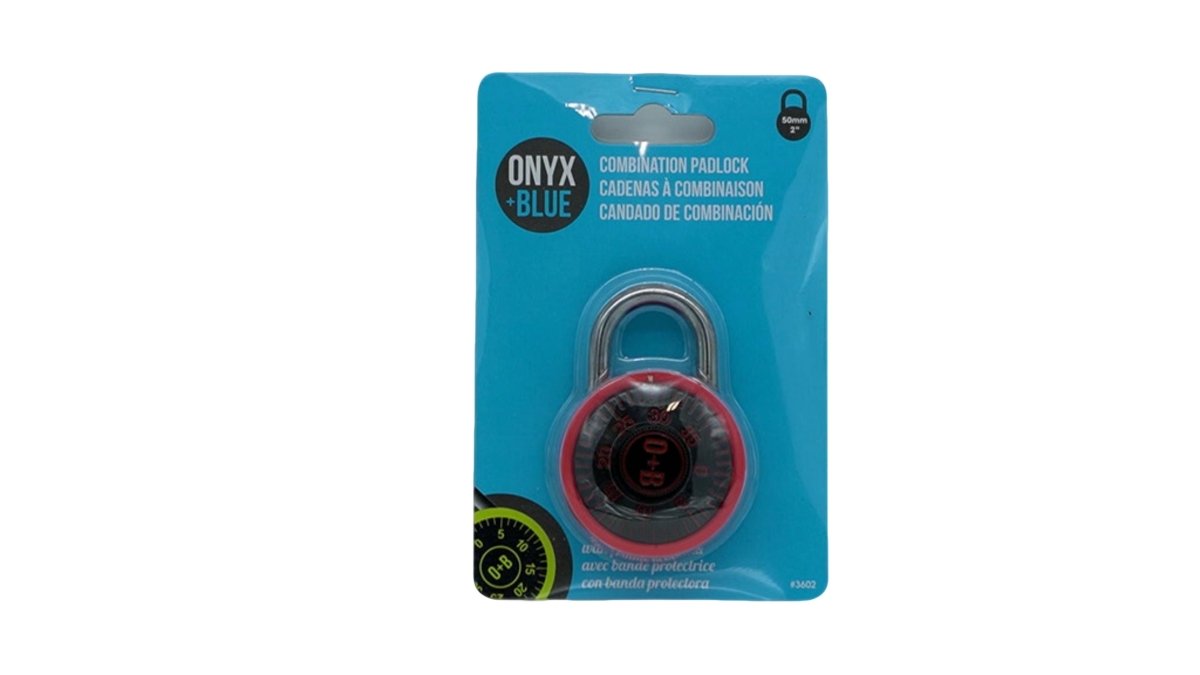 Onyx Combination Padlock - Secure Blue Lock for Travel - Brantford Surplus