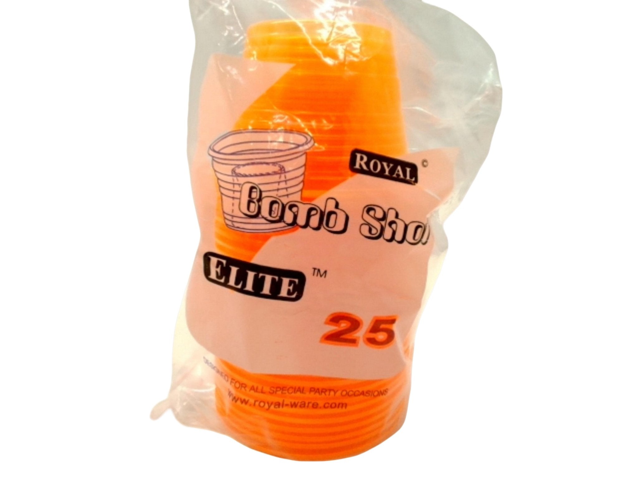 Orange Dual Chamber Bomb Shot Cups - 25 Pack Royal Elite - Brantford Surplus