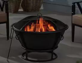 Outdoor Cast Iron Steel Fire Pit 30 Inch - Brantford Surplus