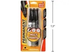 O.WKs. 3 - pc Permanent Markers - Brantford Surplus
