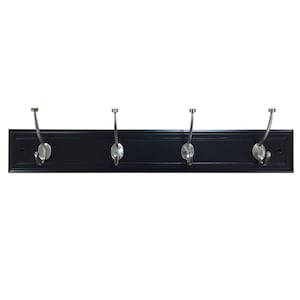 Nystrom 27" Hook Rail 4 Hooks Black Brushed Nickel