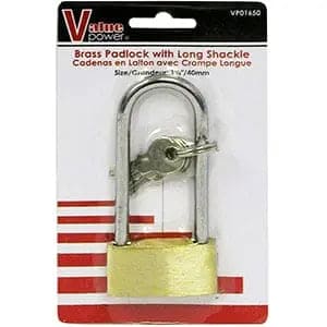 Padlock 40mm/1.5"Brass LongShc - Brantford Surplus