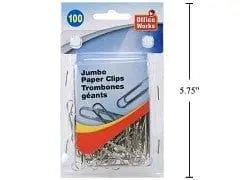 paper clips jumbo size 100 pack - Brantford Surplus