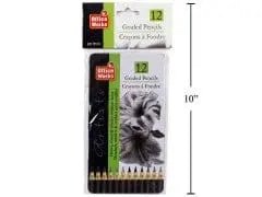 pencils graded 12pk in tin case 5H 4H 3H 2H H F B 2B 3B 4B 5B 6B - Brantford Surplus