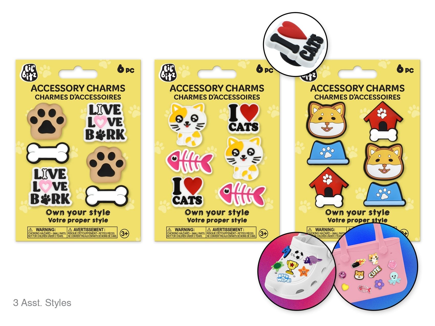 Pet Love Shoe & Tote Accessory Charms Set - Assorted - Brantford Surplus
