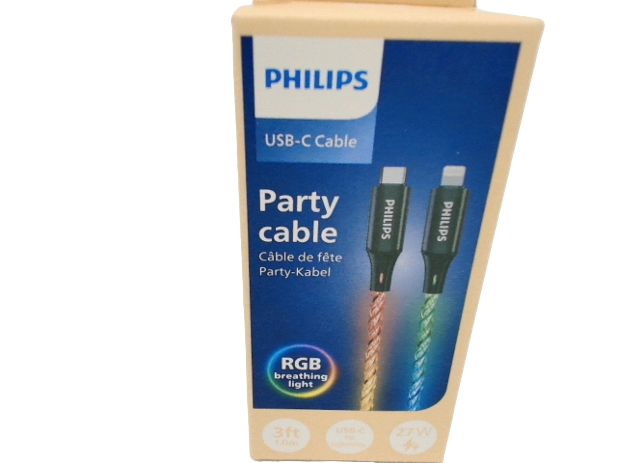 Philips Fast Charge USB - C to Lightning Cable 3ft RGB - Brantford Surplus