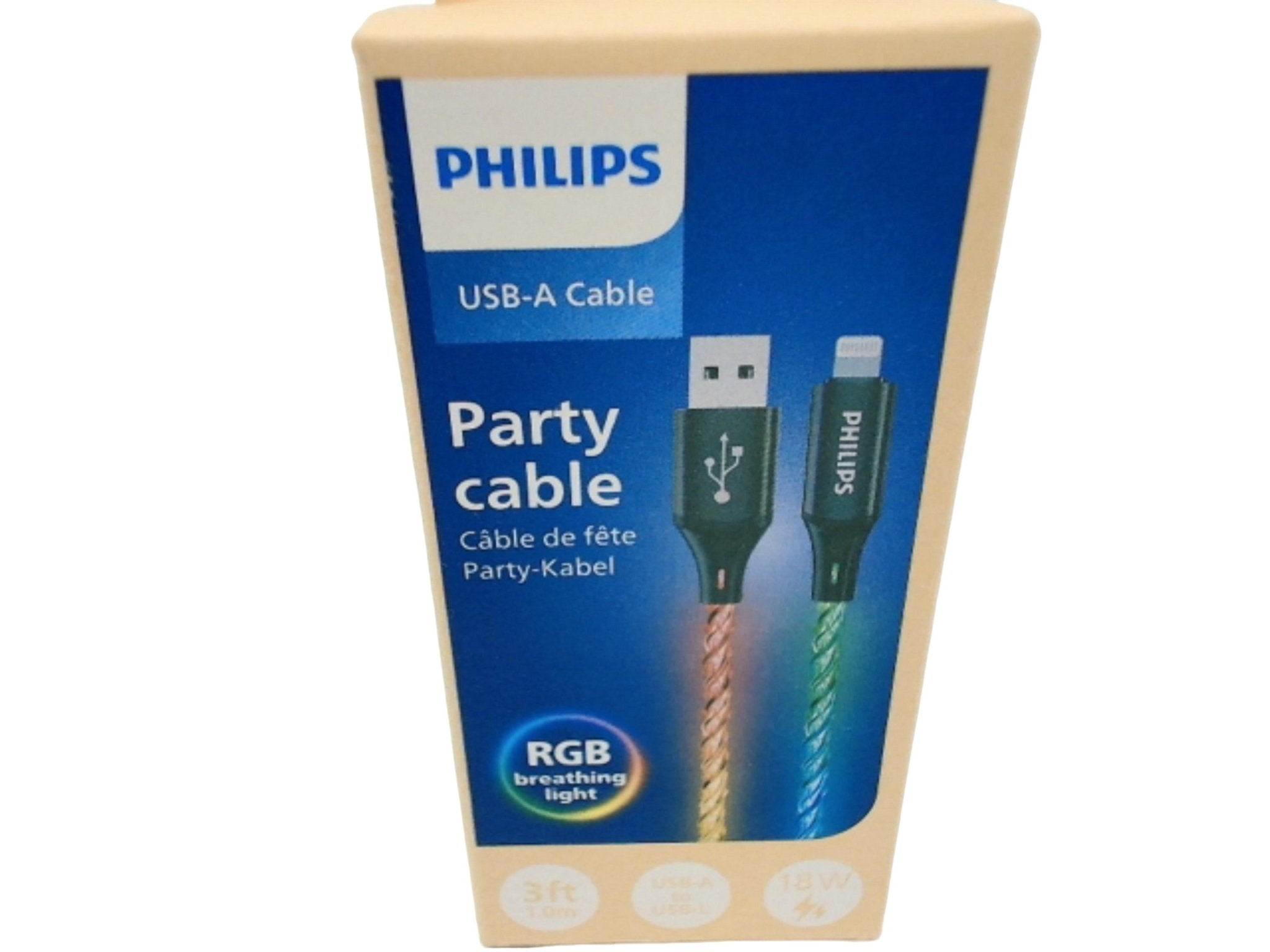 Philips RGB 3ft USB Lightning Cable - Fast Charging - Brantford Surplus