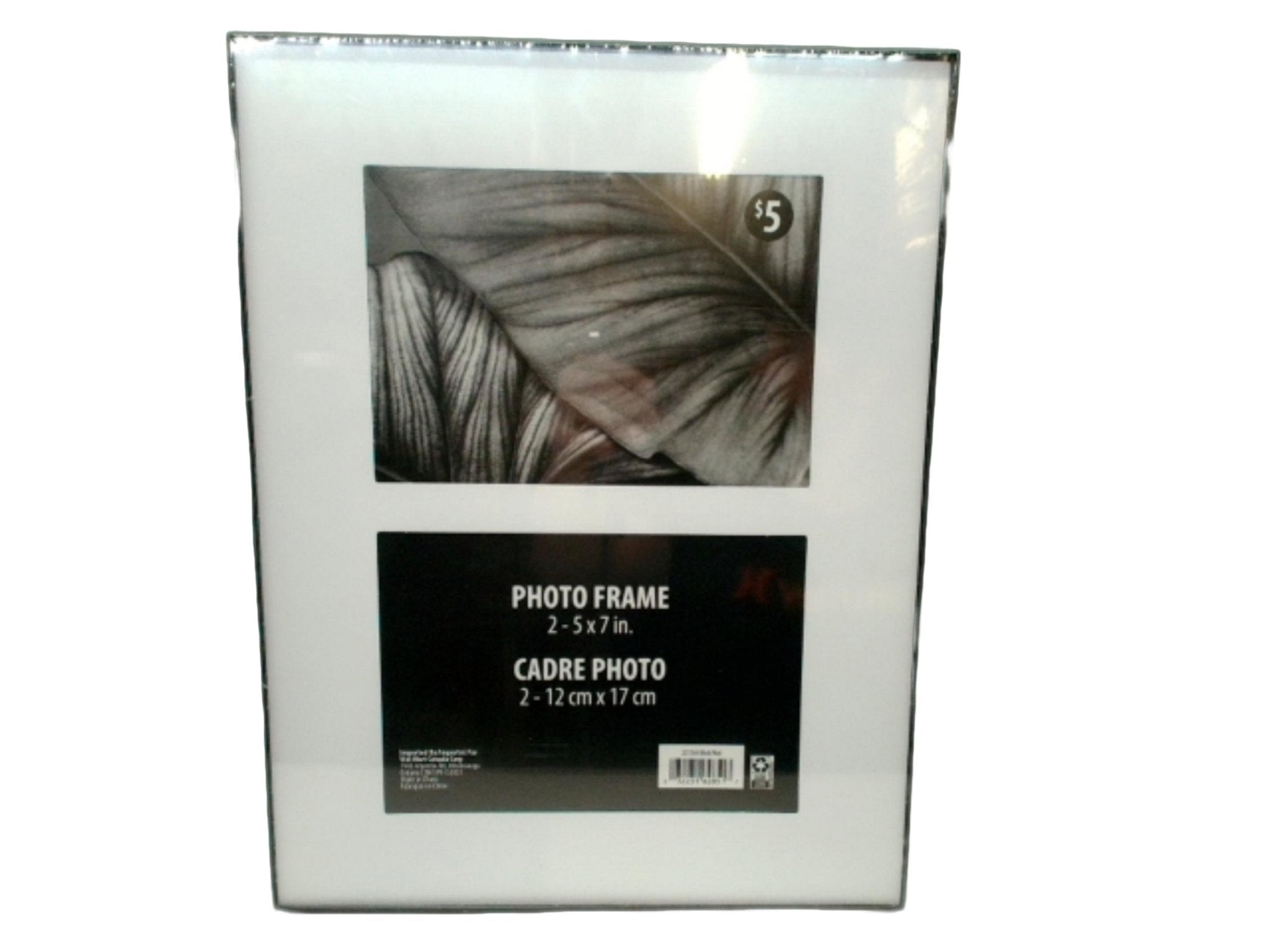 Photo Frame Holds 2 - 5" x 7" Slimline Black - Brantford Surplus
