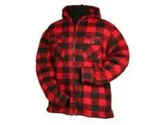 Pile Jacket - hooded - red print - medium SPECIAL PRICE - Brantford Surplus