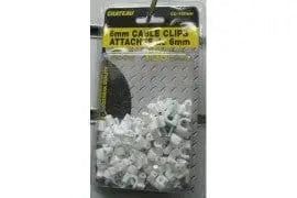 Cable Clips 6mm 100/pk White CHAMAN