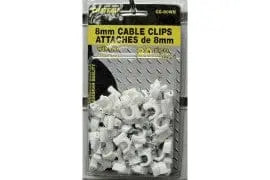 Clips Cable 8mm 80/pk. White Chateau Manis Electronics