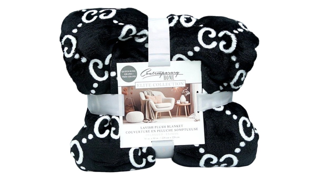 Plush Black Blanket 90x90 - Elite Collection Throw - Brantford Surplus