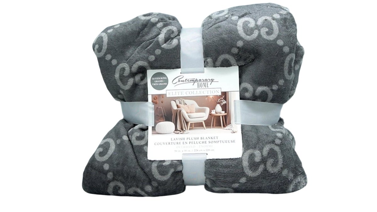 Plush Grey Blanket 90x90 - Elite Collection Cozy Bedding - Brantford Surplus